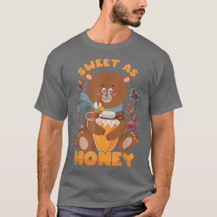 T-shirt Drôle sucré comme miel mignon ours abeille enfant 