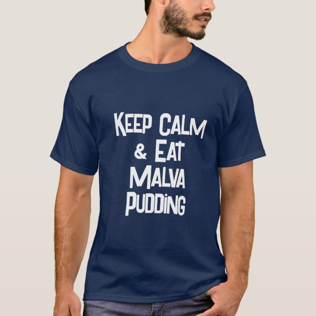 T-shirt Drôle sud-africain KeepCalm & EatMalvaPudding Mens (Devant)