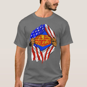 T-shirt Drôle Super Mental Health Counselor Hero Job