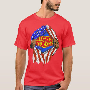 T-shirt Drôle Super Night Stocker Héros Job
