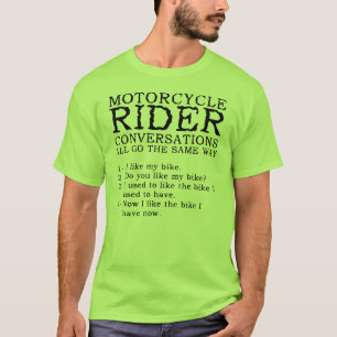 T-shirt drôle sur les conversations à moto