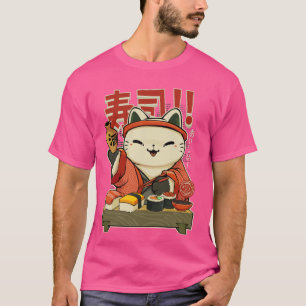 T-shirt Drôle Sushi Chef Chat Cuisine Japonaise Culture Ni