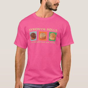 T-shirt Drôle Synonyme Rolls Blague Cinnamon Rolls Grammar
