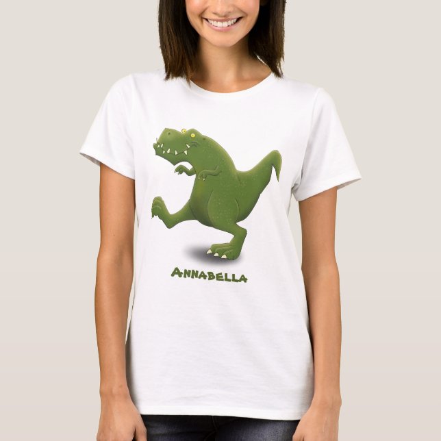 T-shirt Drôle T rex dinosaure dessin animé humour (Devant)