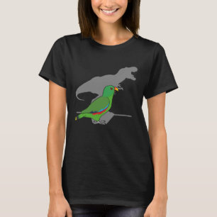 T-shirt Drôle T-Rex Homme Eclectus Vert Dinosaure Parrot B