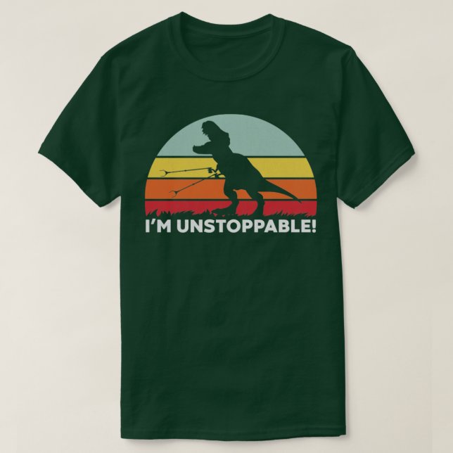 T-shirt Drôle T Rex Im Instoppable Avec Trash Grabber pick (Design devant)