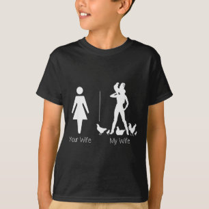 T-shirt drôle 'Ta femme ma femme poule' , Ferme L
