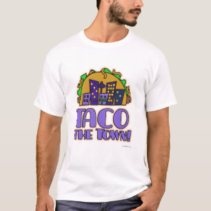 T-shirt Drôle Taco la ville Caricature alimentaire mexicai
