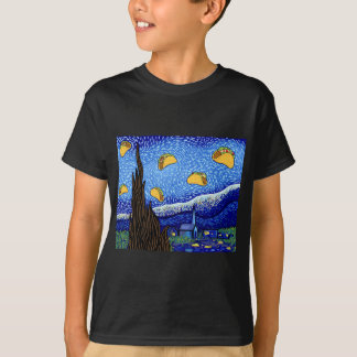 T-shirt Drôle Taco, Nuit étoilée Avec Tacos, Taco Lover