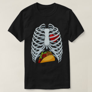 T-shirt Drôle Taco Skeleton Cage Rib Halloween Costume