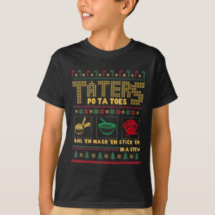 T-shirt Drôle Taters de Noël Pommes de terre Noël laid