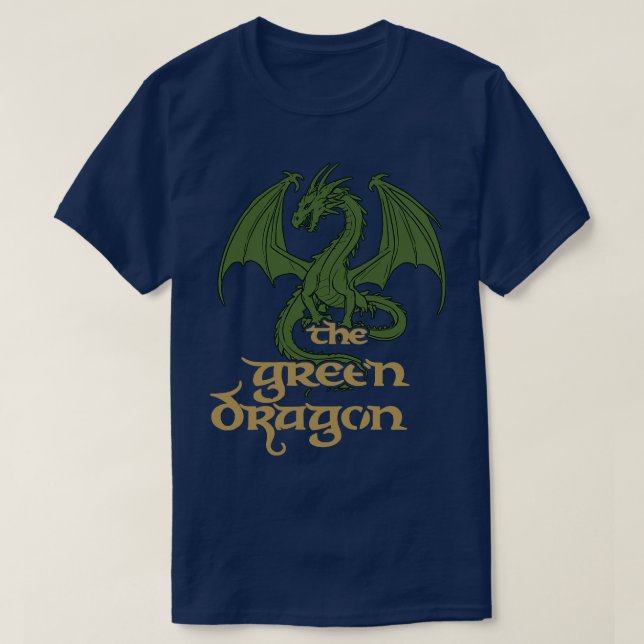 T-shirt Drôle Taverne Dragon Vert Aime Les Dragons (Design devant)