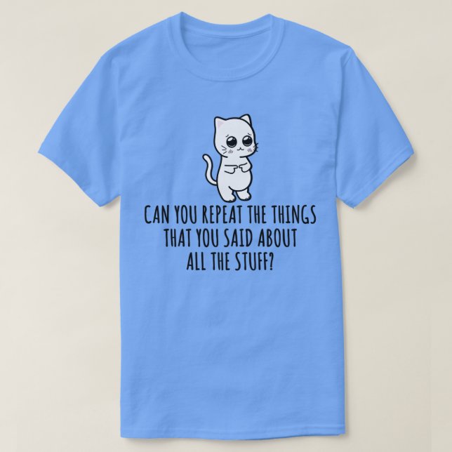 T-shirt Drôle TDAH blanc chat (Design devant)