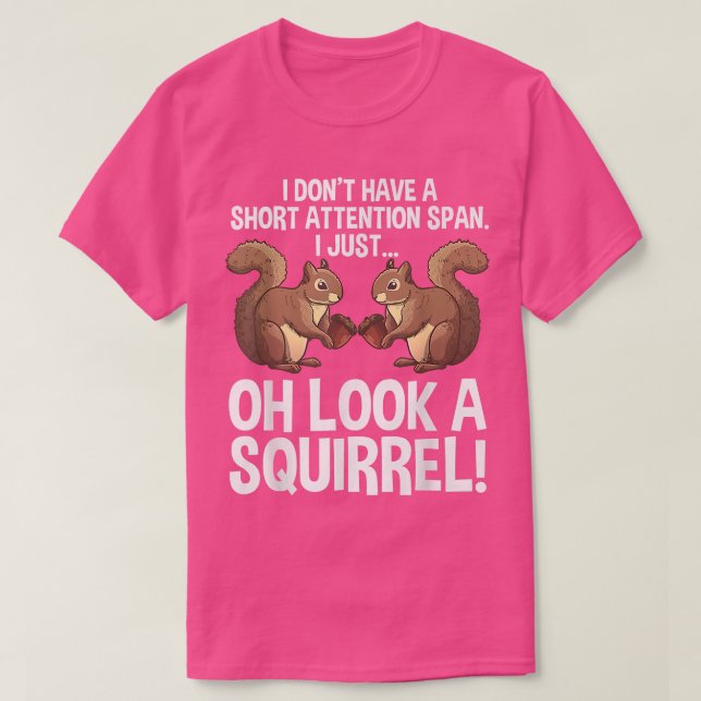 T-shirt Drôle TDAH Écureuil Conception Pour Hommes Femmes  (Design devant)