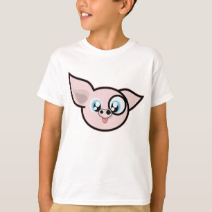 T-shirt Drôle tête de porc rose