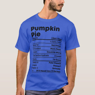 T-shirt Drôle Thanksgiving Noël Citrouille Pie Nutrition