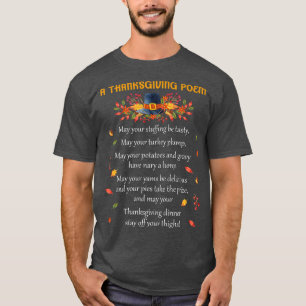 T-shirt Drôle Thanksgiving Poem diner dindon