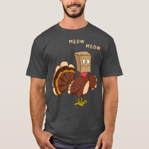 T-shirt Drôle Thanksgiving Turquie Fake Chat Thanksgiving