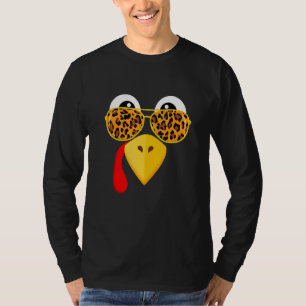 T-shirt Drôle Thanksgiving Turquie Visage lunettes de sole