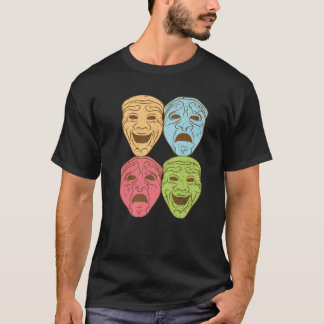 T-shirt Drôle Théâtre Design Hommes Femmes Théâtre Masques