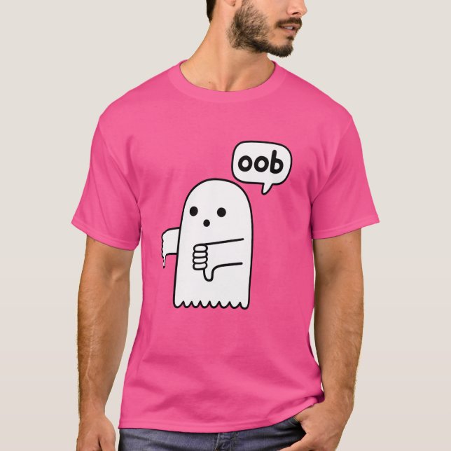 T-shirt Drôle Thumbs Down Ghost hurler de désapprobation (Devant)