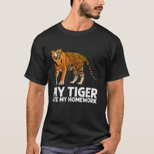 T-shirt Drôle Tigre Art Pour Enfants Garçons Filles Tiger 