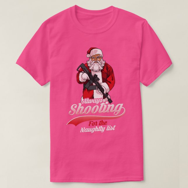 T-shirt Drôle tir arme jeu cadeau de Noël (Design devant)