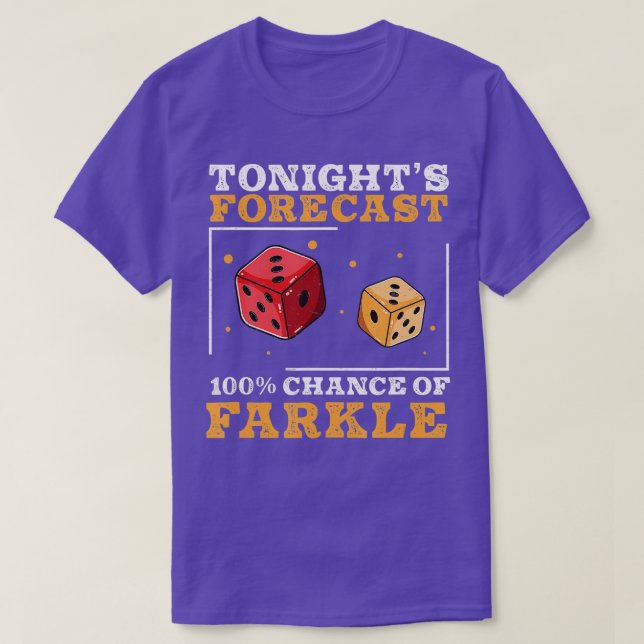 T-shirt Drôle Tonights Prévision Farkle Dice Jeu Pour Fark (Design devant)