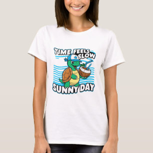 T-shirt Drôle tortue jour ensoleillé