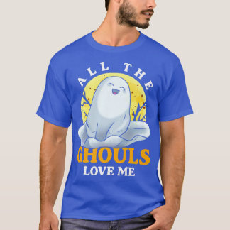 T-shirt Drôle Tous Les Gouls M'Aiment Mignonne Fantôme Hal