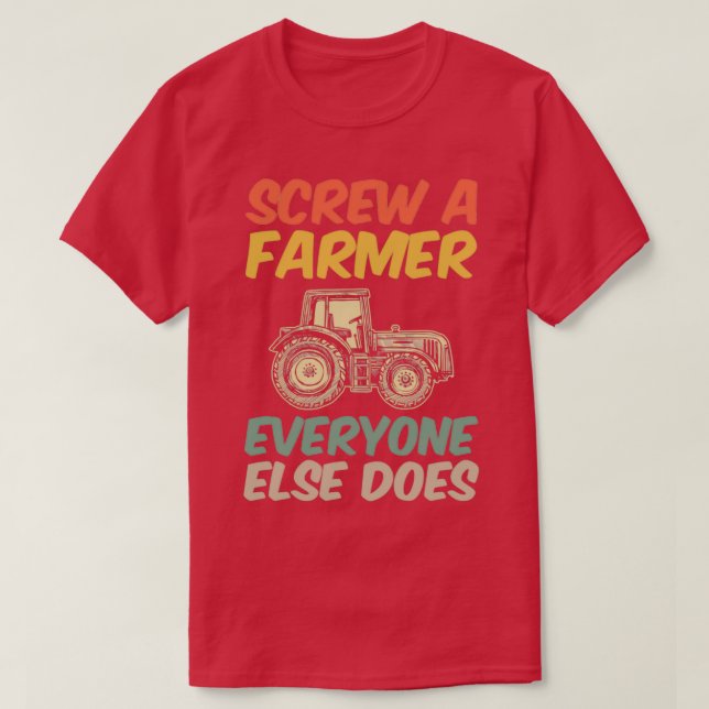 T-shirt Drôle Tracteur Cadeau Vis Un Agriculteur Que Tout  (Design devant)