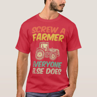 T-shirt Drôle Tracteur Cadeau Vis Un Agriculteur Que Tout 