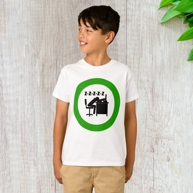 T-shirt Drôle Travailleur de bureau dormant au bureau (Créateur téléchargé)