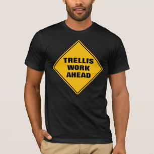T-shirt Drôle trellis jaune travailler avant la prudence p