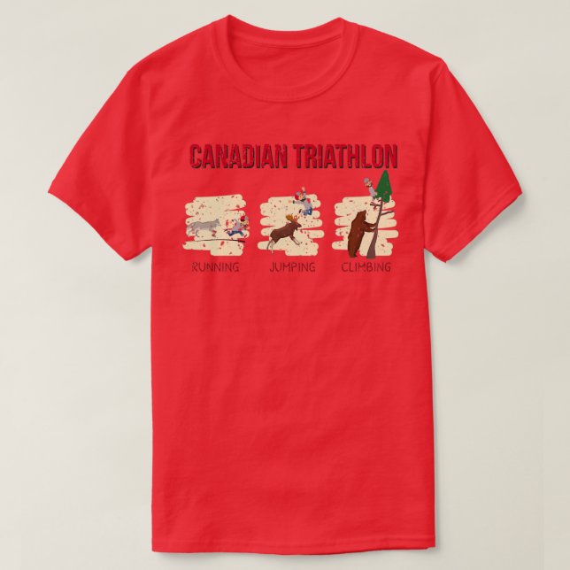 T-shirt Drôle Triathlète canadien de triathlon (Design devant)