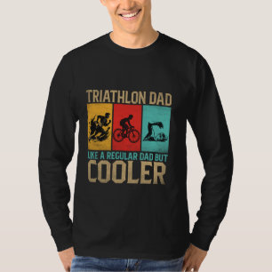 T-shirt Drôle Triathlon Design Pour Hommes Papa Swim Vélo 