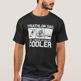 T-shirt Drôle Triathlon Design Pour Hommes Papa Swim Vélo