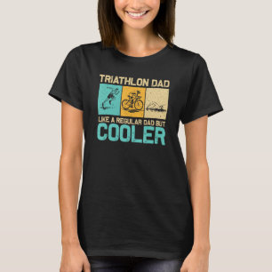 T-shirt Drôle Triathlon Design Pour Hommes Papa Swim Vélo 