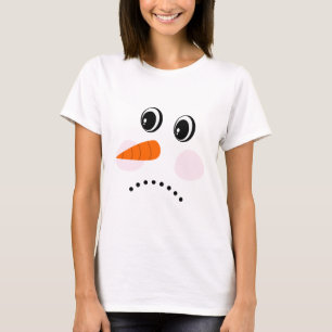 T-shirt Drôle Triste /Face Snowman