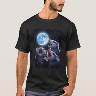 T-shirt Drôle Trois Possum Lune 3 Opossum Magie Bizarre Me