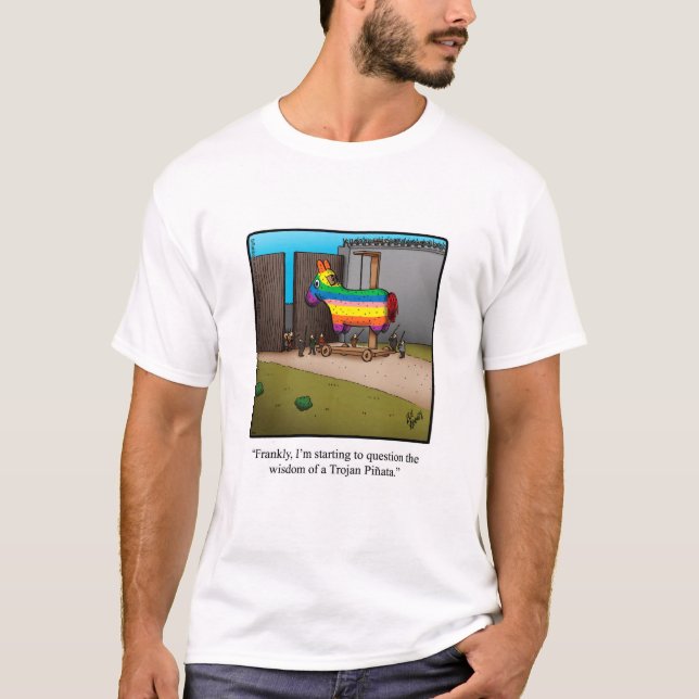 T-shirt Drôle "Trojan Pinata" Humour Tee - shirt (Devant)