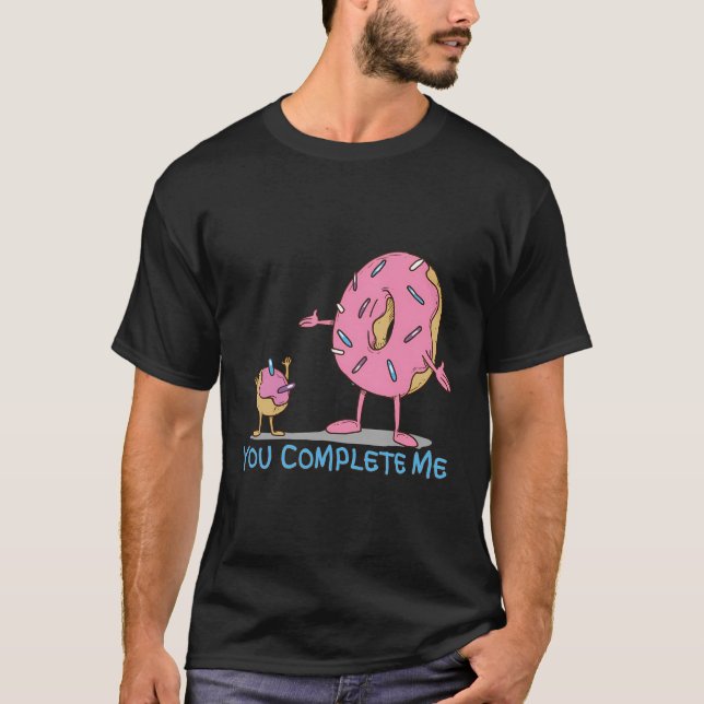 T-shirt Drôle, Tu Me Complètes Pink Sprinted Donut Hole (Devant)