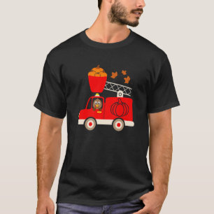 T-shirt Drôle Turquie Citrouille camion feu Thanksgiving S