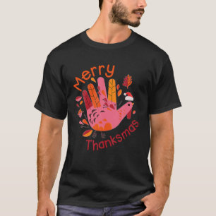 T-shirt Drôle Turquie Père Noël Joyeux Thanksmas Noël Merc