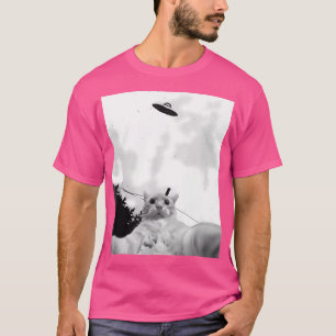 T-shirt Drôle Ufo Chat