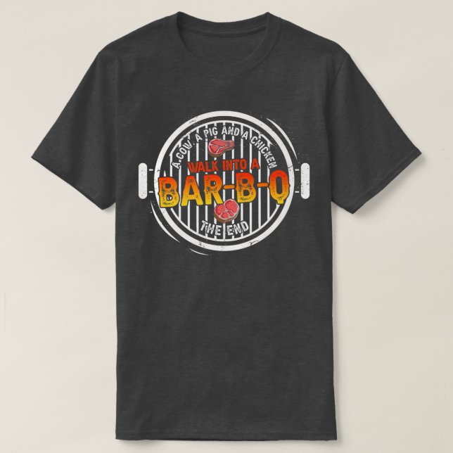T-shirt Drôle Une Vache Un Cochon Et Un Poulet Marcher Dan (Design devant)