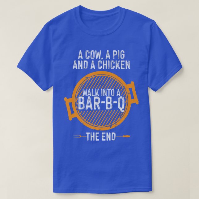 T-shirt Drôle Une Vache Un Cochon Un Poulet Marcher Dans U (Design devant)