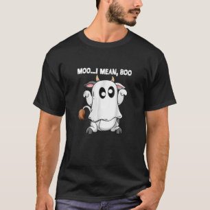 T-shirt Drôle Vache Fantôme Moo Je Veux Dire Boo Costume H