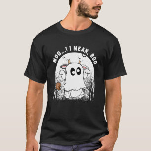 T-shirt Drôle Vache Fantôme Moo Je veux dire Boo Halloween