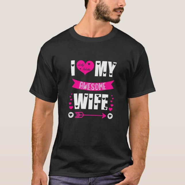 T-shirt Drôle Valentine's Days Love Heart Men I Love My Aw (Devant)